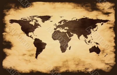 world map on grunge background