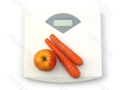 Vegetables on scale Vegetables on scale