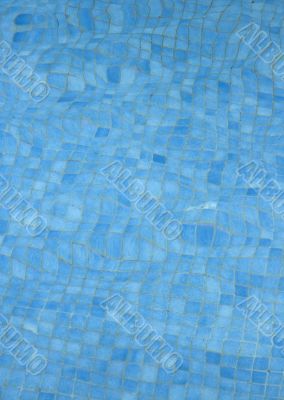 blue tiles background - bottom of a swimming pool