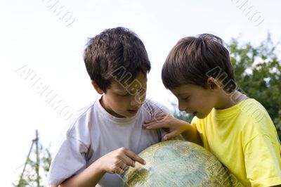 Brothers and globe