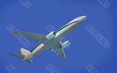 aircraft model on blue background