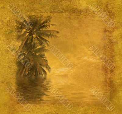 grunge tropical frame