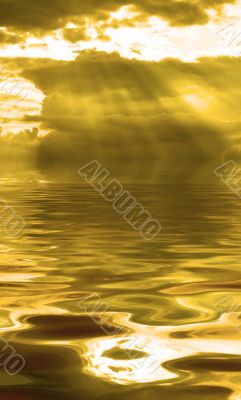 stormy cloud reflecting in the water