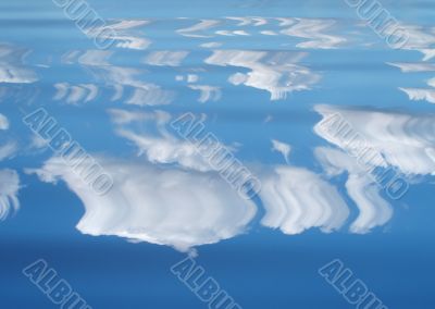 clouds reflecting in the water