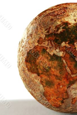 The part of the globe of the dehydrated earth