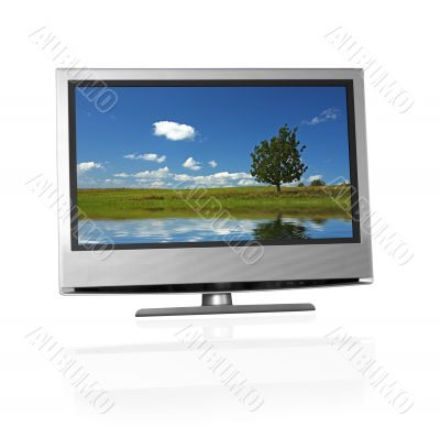 rural landscape on flat screen tv
