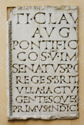 tablet with latin letters