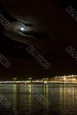 Night bridge, Saint Petersburg, Russia