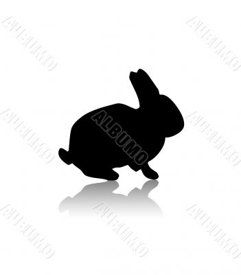 Black silhouette of rabbit,shape