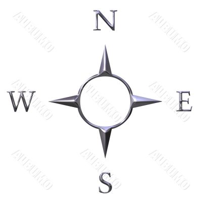 3D Silver Compass