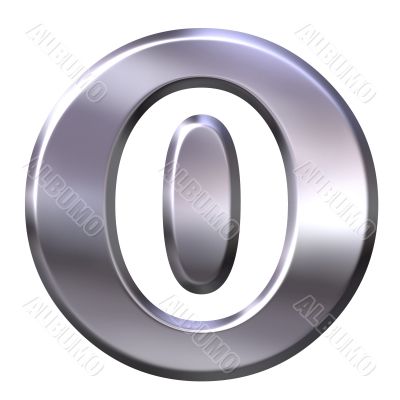 3D Silver Framed Number 0
