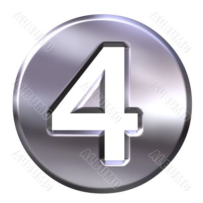 3D Silver Framed Number 4