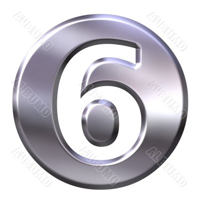 3D Silver Framed Number 6