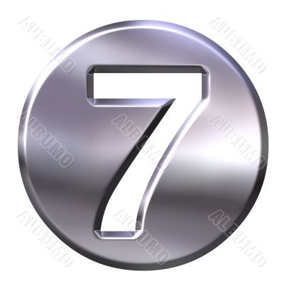 3D Silver Framed Number 7