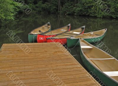 canoes at dock