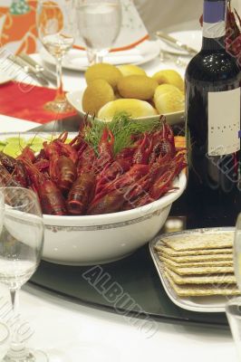 Crayfish on party-table