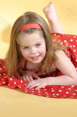 Girl in red dress