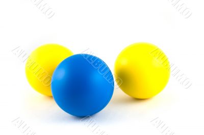 yellow and blue balls