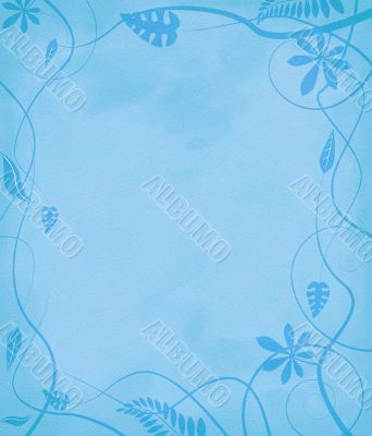 floral mottled paper blue