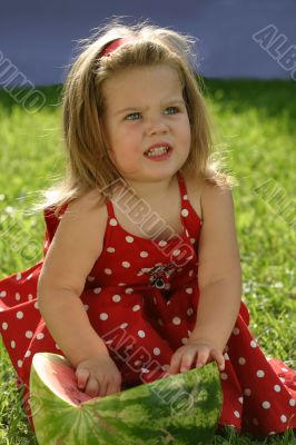 Girl eating watermelon