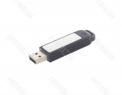 USB flash drive in rubber waterproof case isolated on white