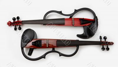 Electric violin isolated over white