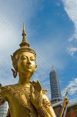 Welcome to Bangkok - Kinnari statue at Wat Phra Kaew