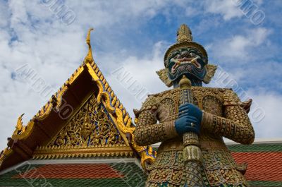 Mythical giant guardian (yak) at Wat Phra Kaew