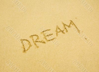 dream written in the golden sand