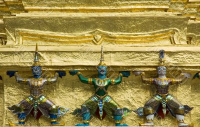 Statues of demons at Wat Phra Kaew, Bangkok