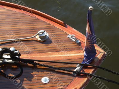 The forward section of the motor boat