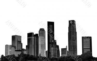 cityscape - silhouettes of skyscrapers