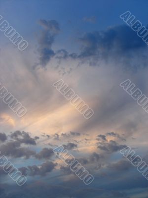 The evening cloudy sky