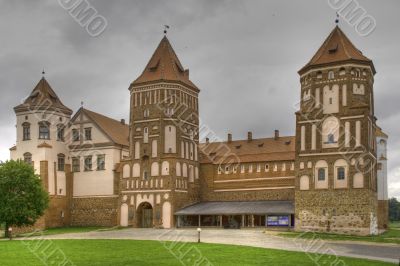Medieval castle in town Mir in Belarus - HDR Version