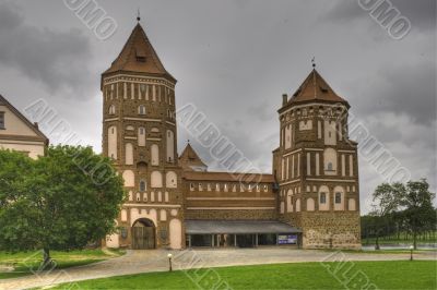 Medieval castle in town Mir in Belarus - HDR Version