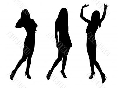 Black fashion sexy girls silhouettes