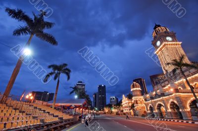 Kuala lumpur courthouse at dusk