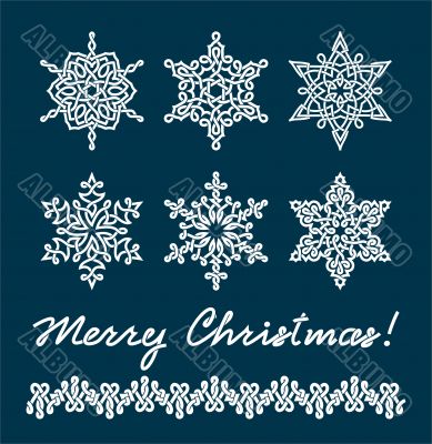 Unique snowflakes / vector / christmas background