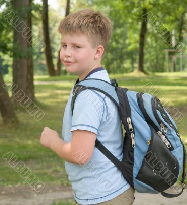boy with a backpack