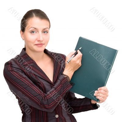 business woman with notepad