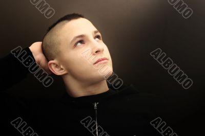 Teenager with mohawk