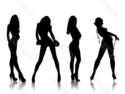  beautiful girls silhouettes