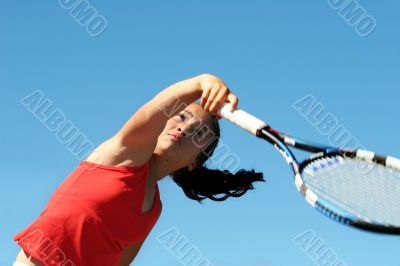Girl playing tennis