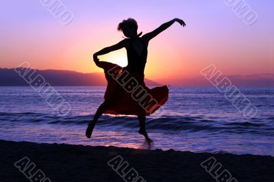 Jumping at sunset