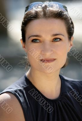 Woman with blue eyes