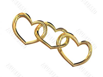 Heart gold costume jewellery