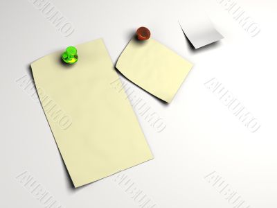 Blank white note pinned