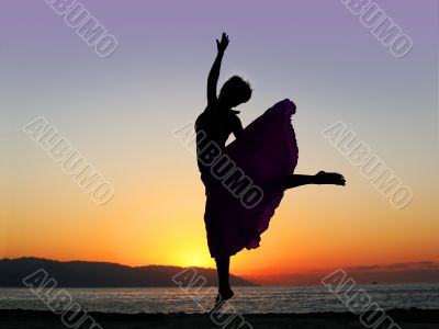 Dancing at sunset