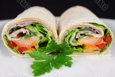 Ham And Salad Wrap 2