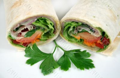 Ham And Salad Wrap 4